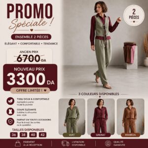 Ensemble 2 Pièces – Gilet Lacé & Chemisier